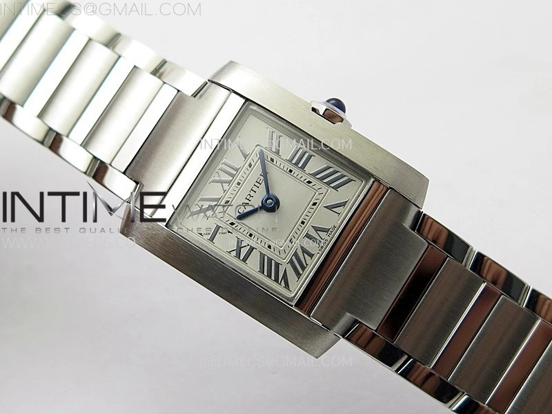 Tank Francaise Ladies 21.2mm SS 8848F 1:1 Best Edition Silver Dial on SS Bracelet Ronda Quartz